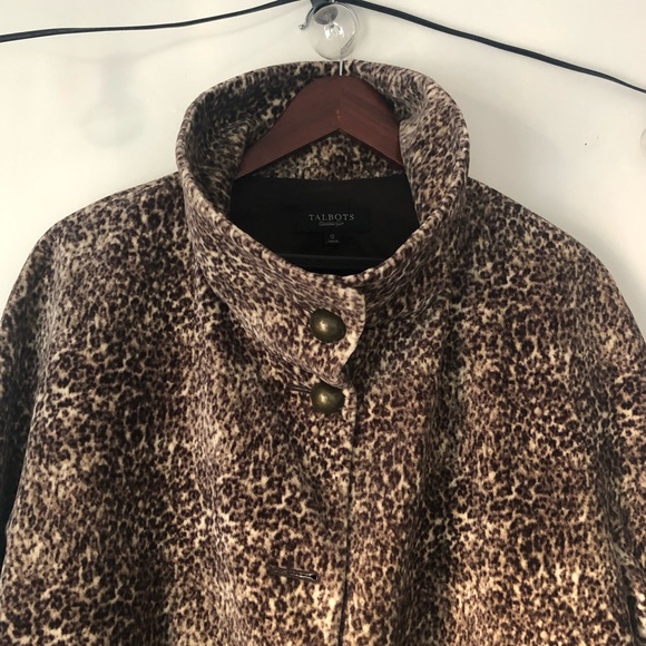Talbots Leopard Print Shawl Collar Coat - Picture 5 of 7